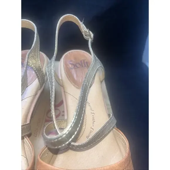 Sofft Shoes Womens 11M Piara Sandals Tan Leather Slingback Strappy Heels Luggage - Picture 7 of 9